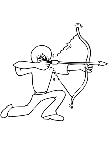 Bow Shooting Coloring Page